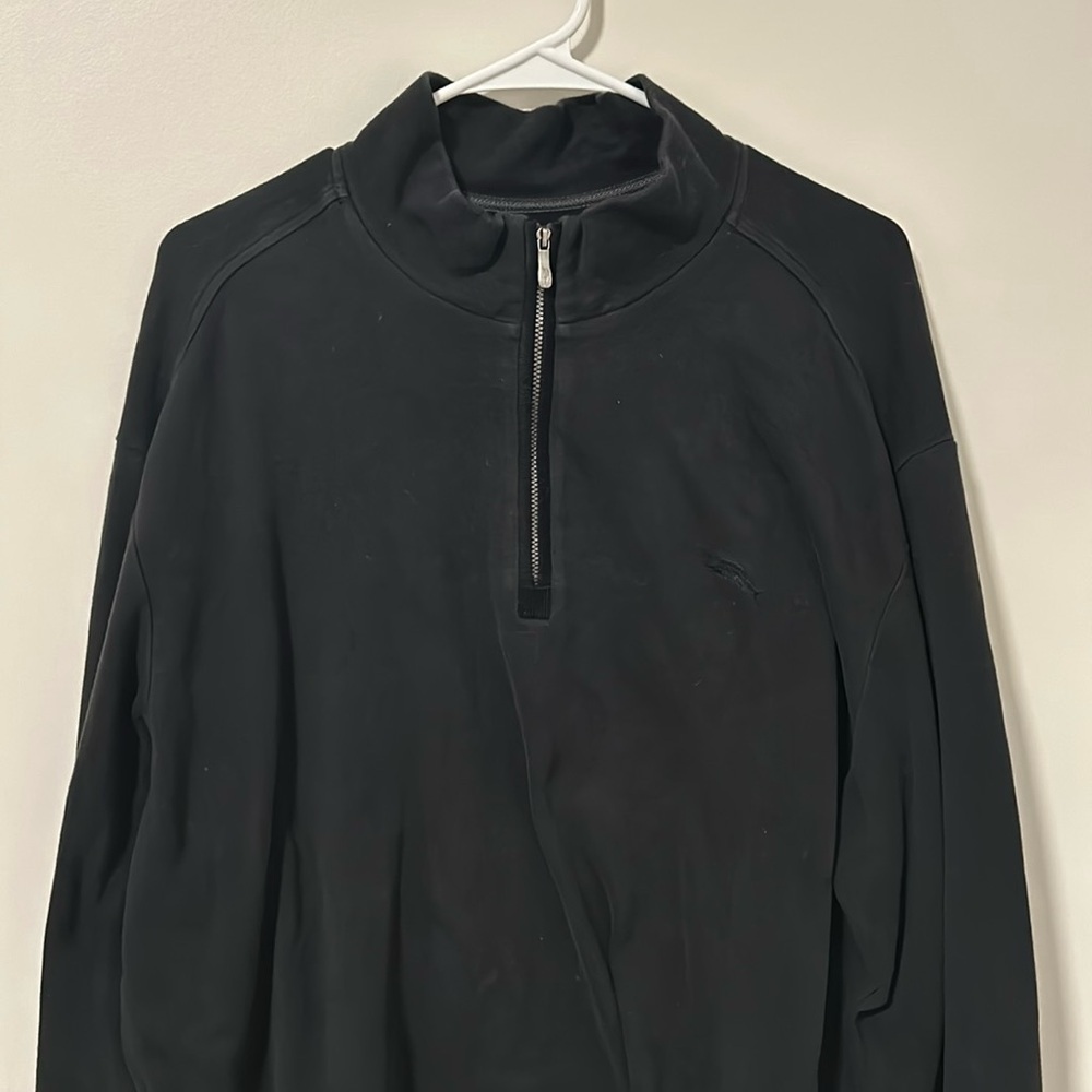 Men’s Black Tommy Bahama Quarter Zip Pullover Size XL